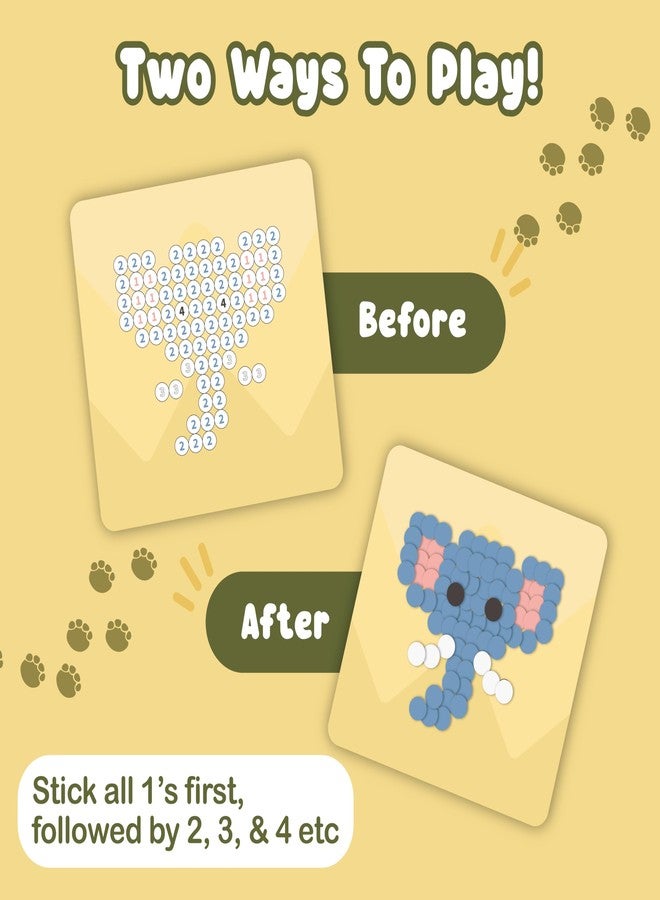 بينكا مجموعة أنشطة فن النقاط من بينكا دوتيز، أكثر من 750 ملصقًا، أنشطة حيوانات برية بدون فوضى، فن ملصقات النقاط للأطفال الصغار، أنشطة سفر للأطفال، مجموعات حرفية وهدايا للأولاد والبنات من سن 4 و5 و6 و7 سنوات - Image 3